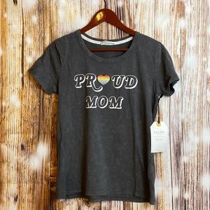 NWT Sweet Soul | Proud Mom Gay Pride Embroidered CottonnT-Shirt Rainbow S